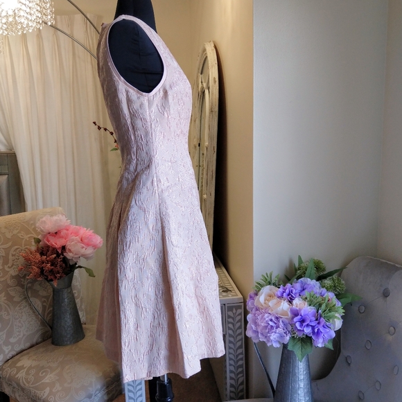 🍒NWT🍒 TED BAKER PINK METALLIC JACQUARD DR - Picture 3 of 11